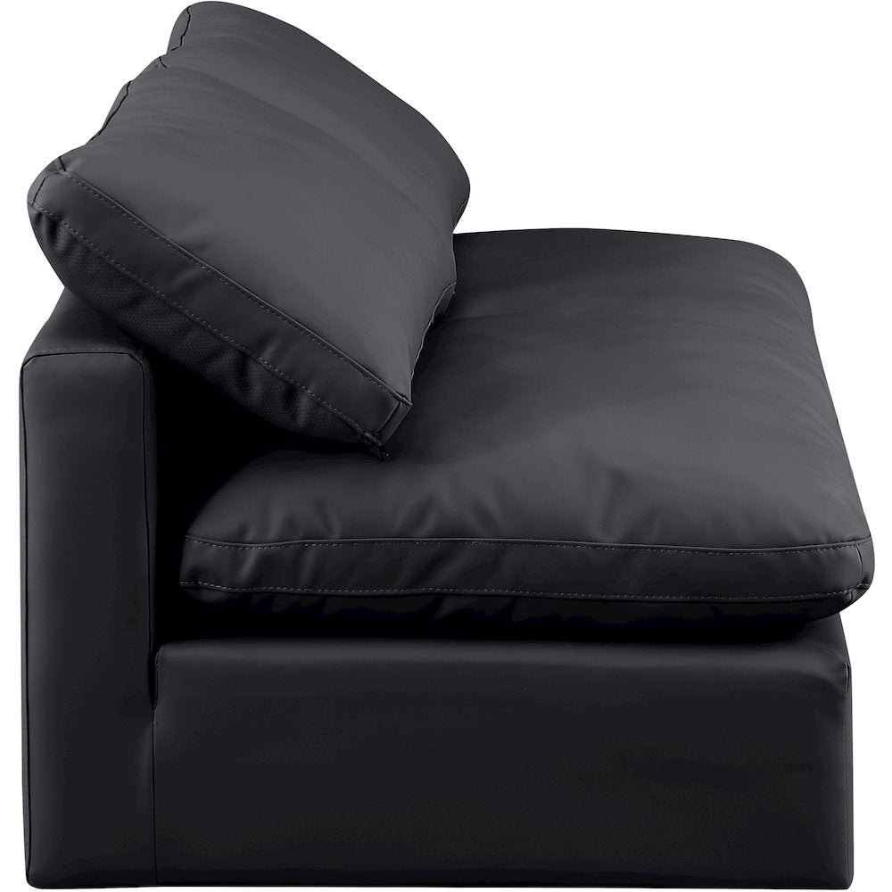 Indulge Black Vegan Leather Modular Sofa