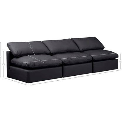 Indulge Black Vegan Leather Modular Sofa