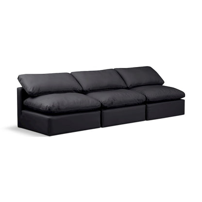 Indulge Black Vegan Leather Modular Sofa