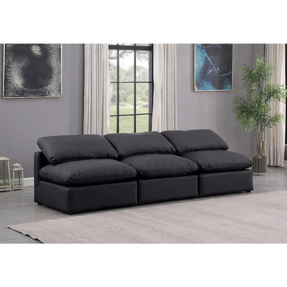 Indulge Black Vegan Leather Modular Sofa