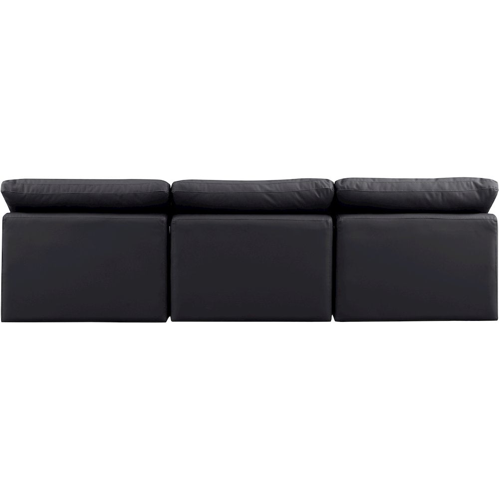 Indulge Black Vegan Leather Modular Sofa