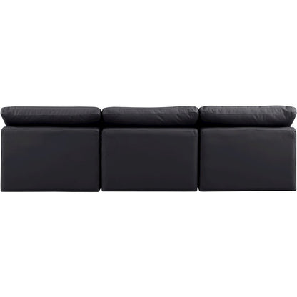Indulge Black Vegan Leather Modular Sofa