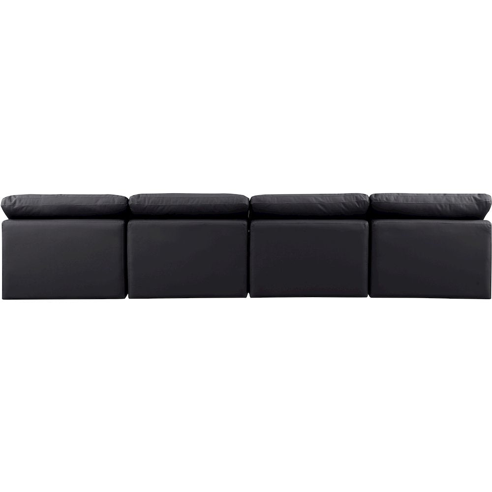 Indulge Black Vegan Leather Modular Sofa