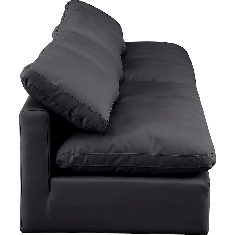 Indulge Black Vegan Leather Modular Sofa