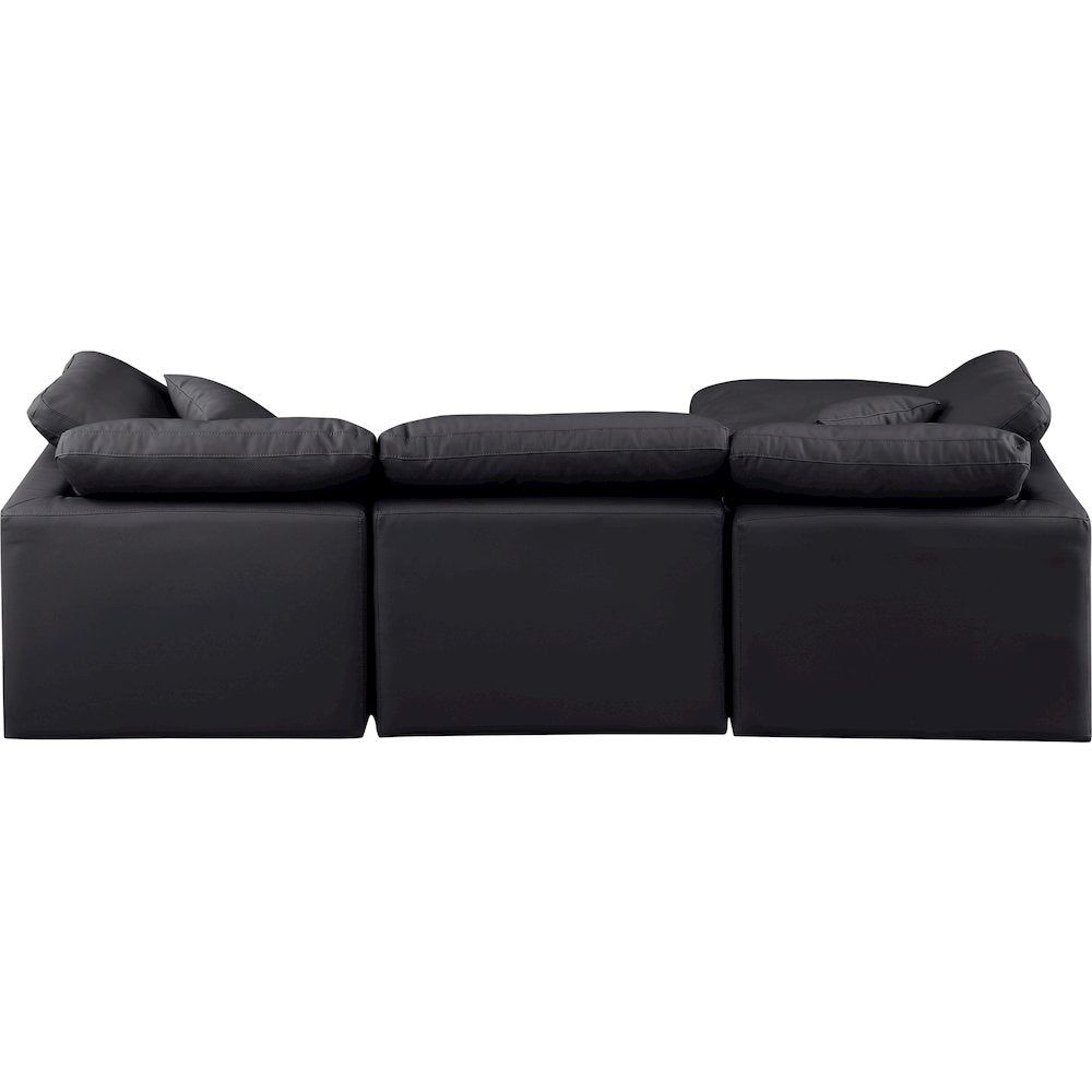 Indulge Black Vegan Leather Modular Sectional
