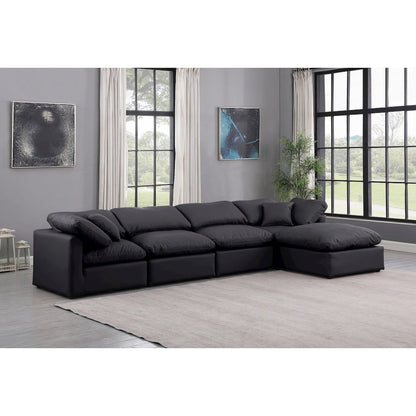Indulge Black Vegan Leather Modular Sectional
