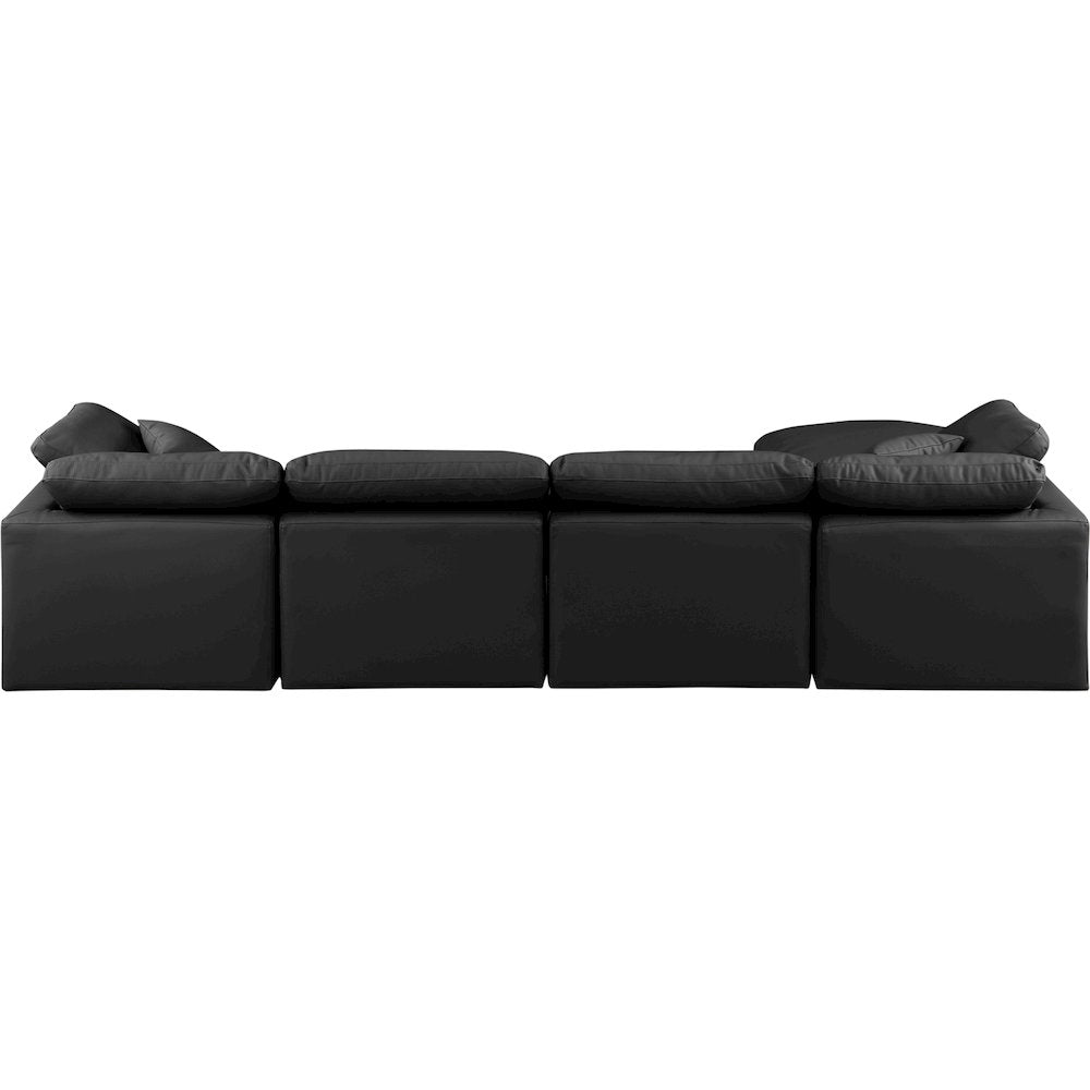 Indulge Black Vegan Leather Modular Sectional