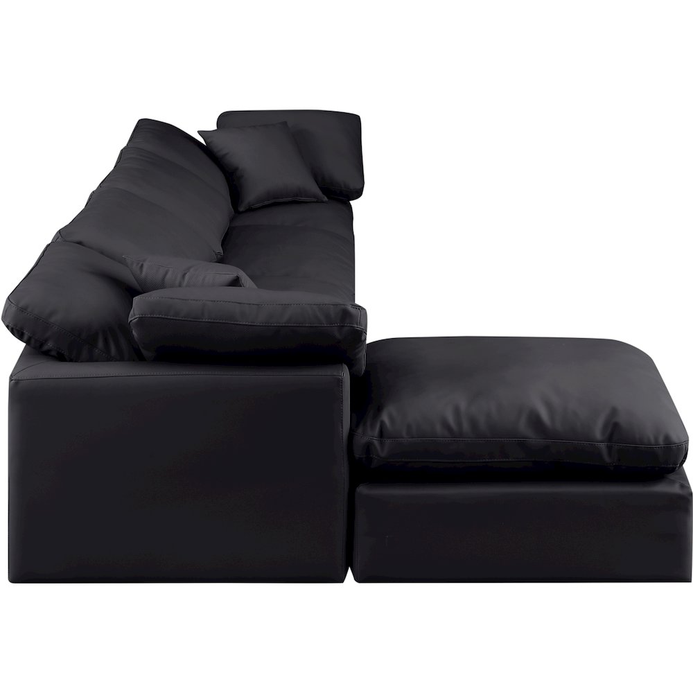 Indulge Black Vegan Leather Modular Sectional