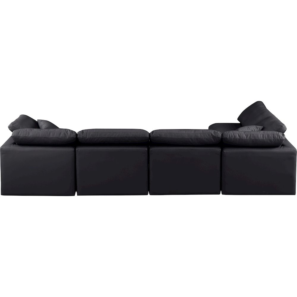 Indulge Black Vegan Leather Modular Sectional