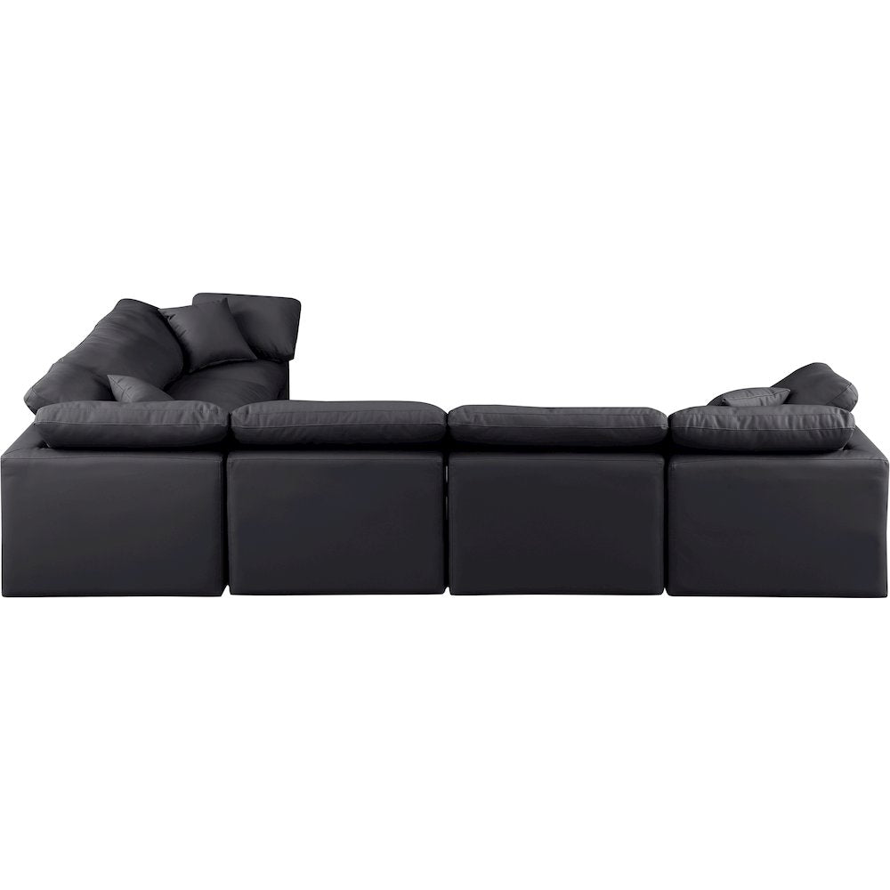 Indulge Black Vegan Leather Modular Sectional
