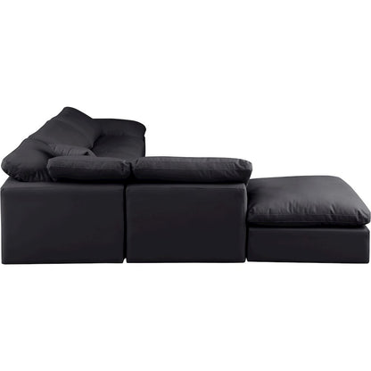 Indulge Black Vegan Leather Modular Sectional