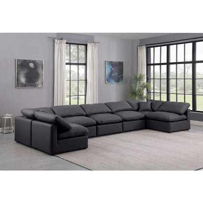 Indulge Black Vegan Leather Modular Sectional