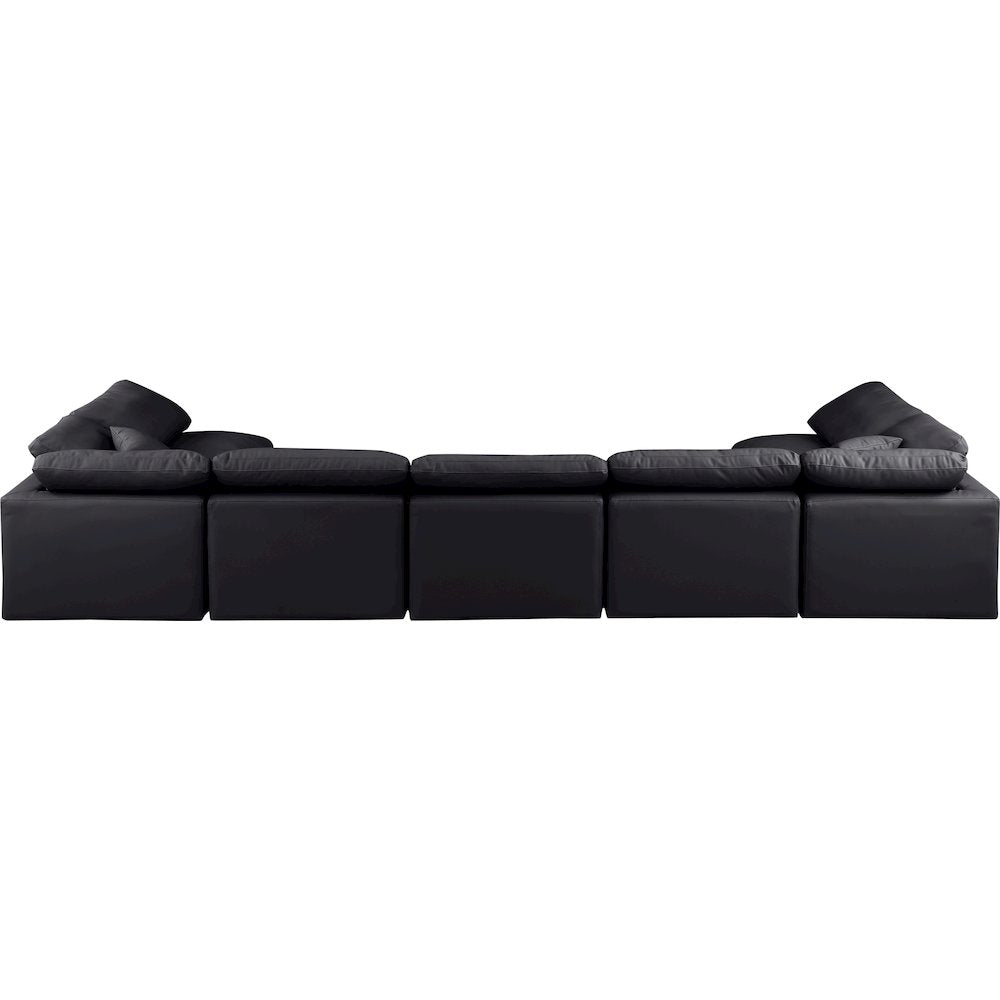 Indulge Black Vegan Leather Modular Sectional
