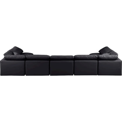 Indulge Black Vegan Leather Modular Sectional