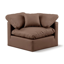 Indulge Brown Vegan Leather Corner Chair