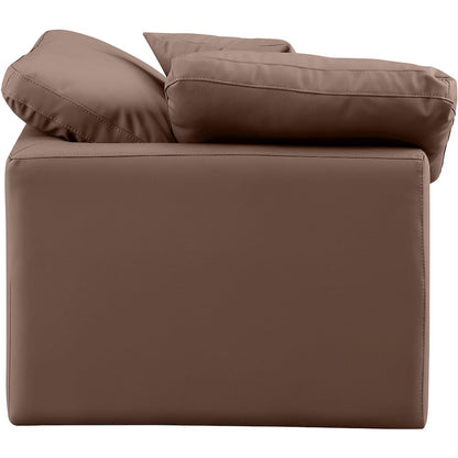 Indulge Brown Vegan Leather Corner Chair