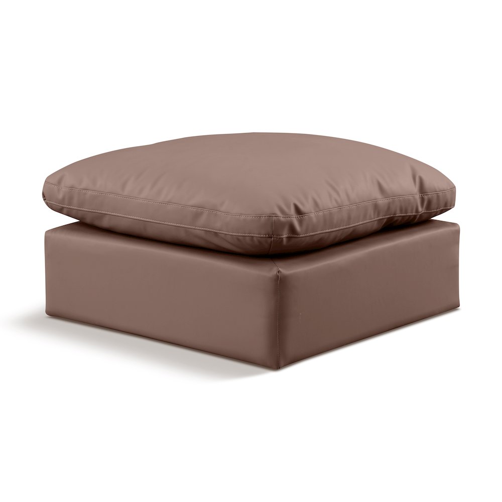 Indulge Brown Vegan Leather Ottoman