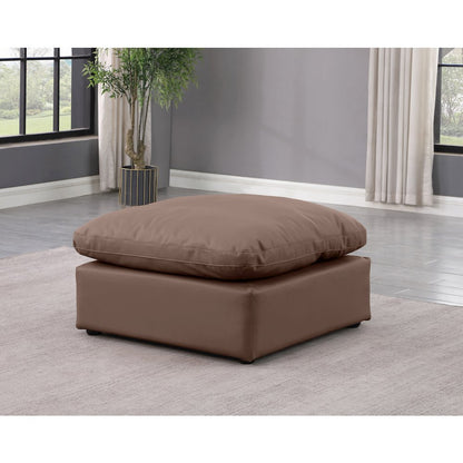 Indulge Brown Vegan Leather Ottoman