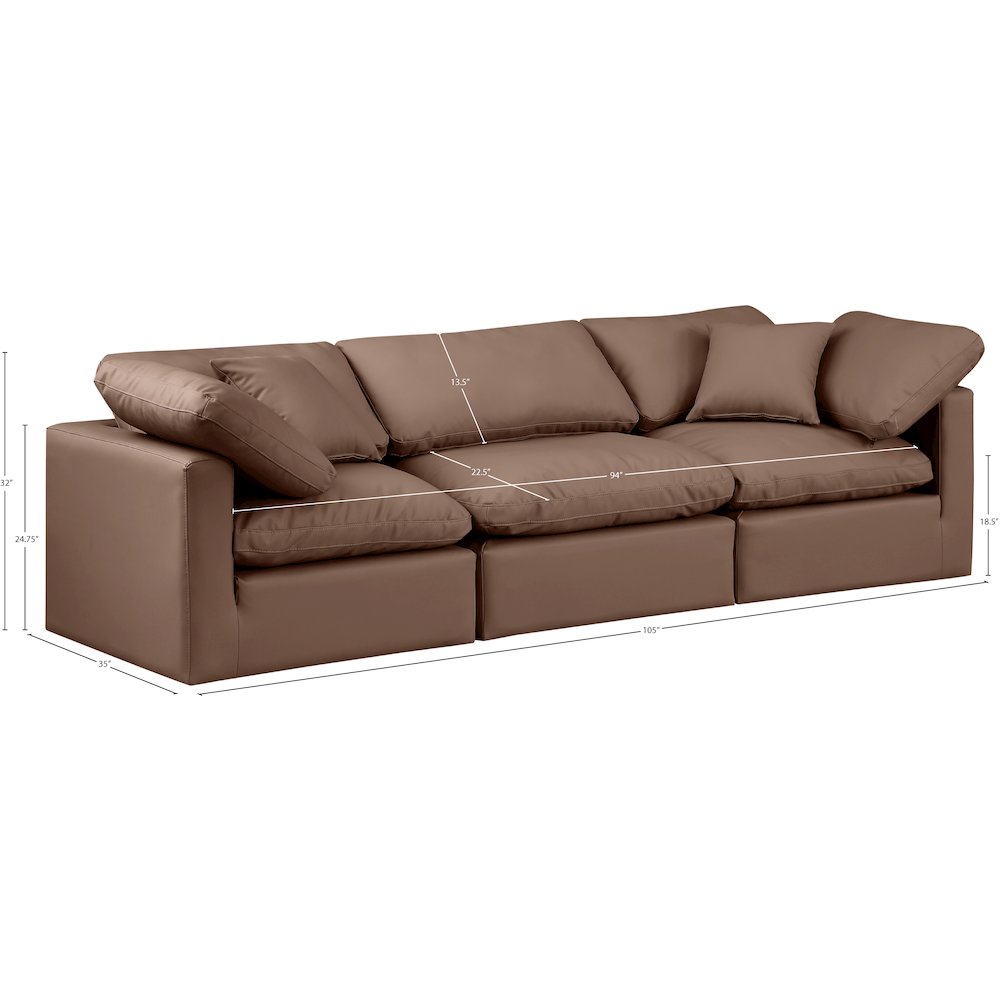 Indulge Brown Vegan Leather Modular Sofa