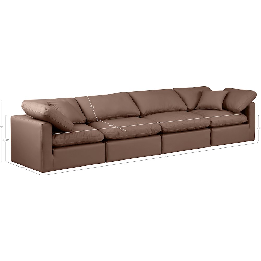 Indulge Brown Vegan Leather Modular Sofa