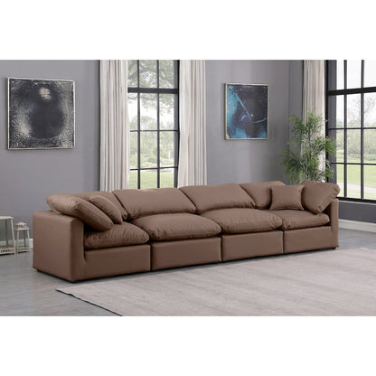Indulge Brown Vegan Leather Modular Sofa