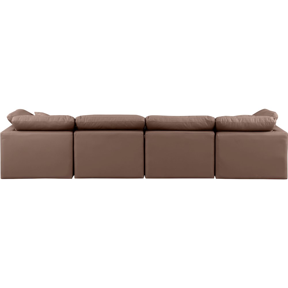 Indulge Brown Vegan Leather Modular Sofa