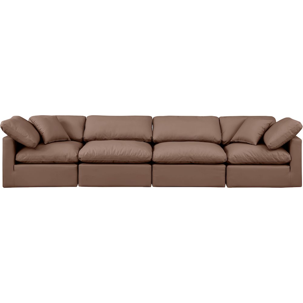 Indulge Brown Vegan Leather Modular Sofa