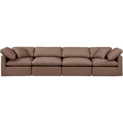Indulge Brown Vegan Leather Modular Sofa