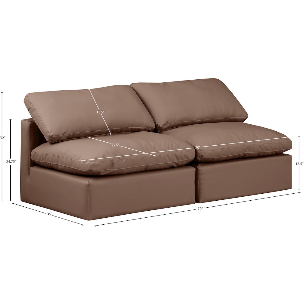 Indulge Brown Vegan Leather Modular Sofa