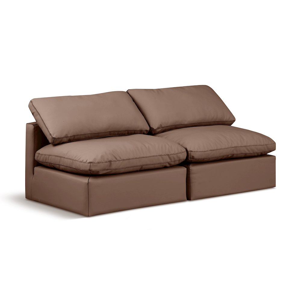 Indulge Brown Vegan Leather Modular Sofa