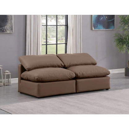 Indulge Brown Vegan Leather Modular Sofa