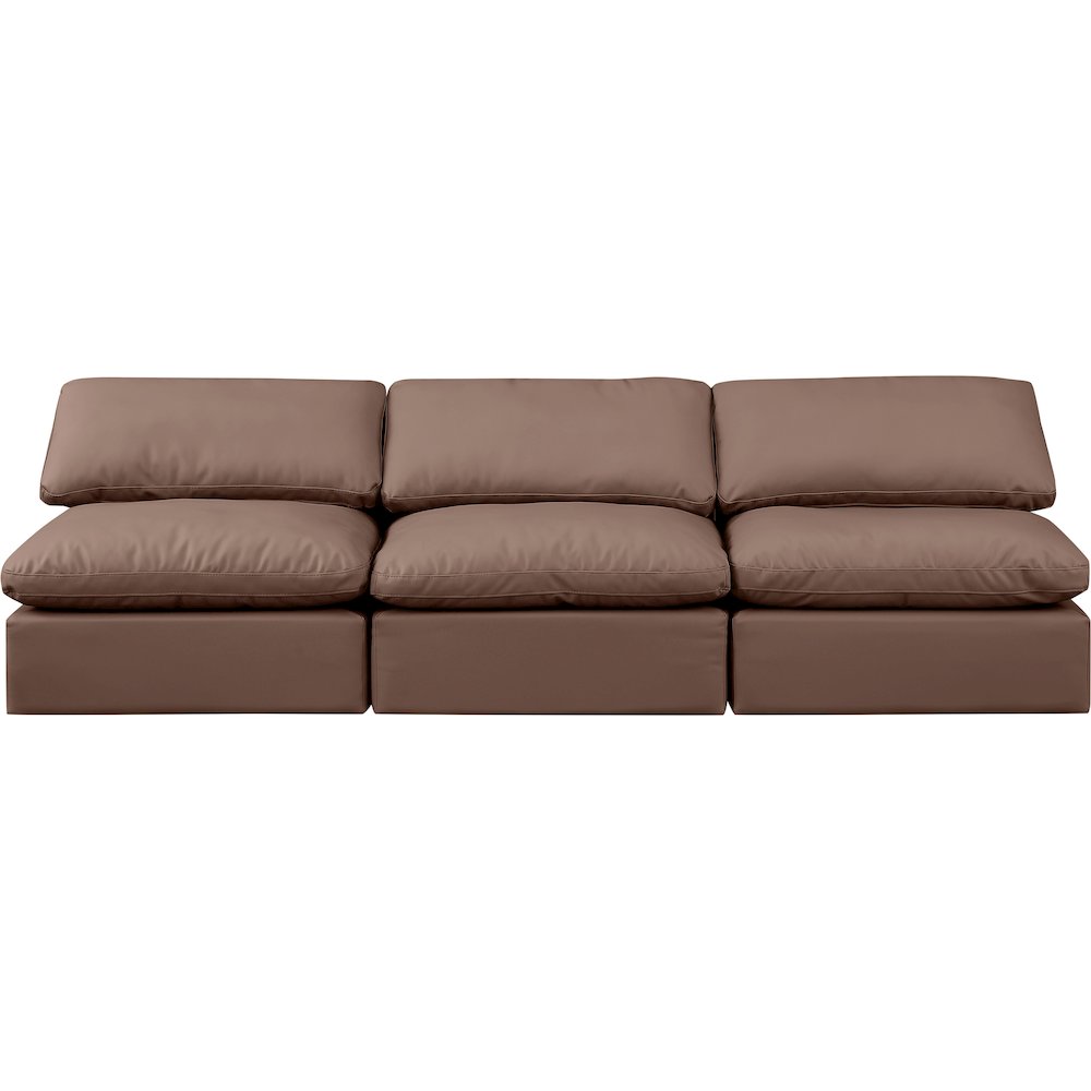 Indulge Brown Vegan Leather Modular Sofa