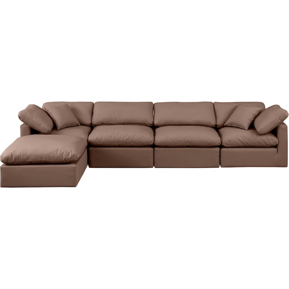Indulge Brown Vegan Leather Modular Sectional