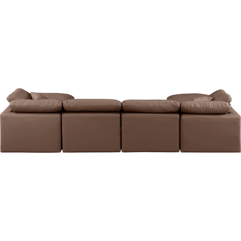 Indulge Brown Vegan Leather Modular Sectional