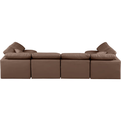 Indulge Brown Vegan Leather Modular Sectional