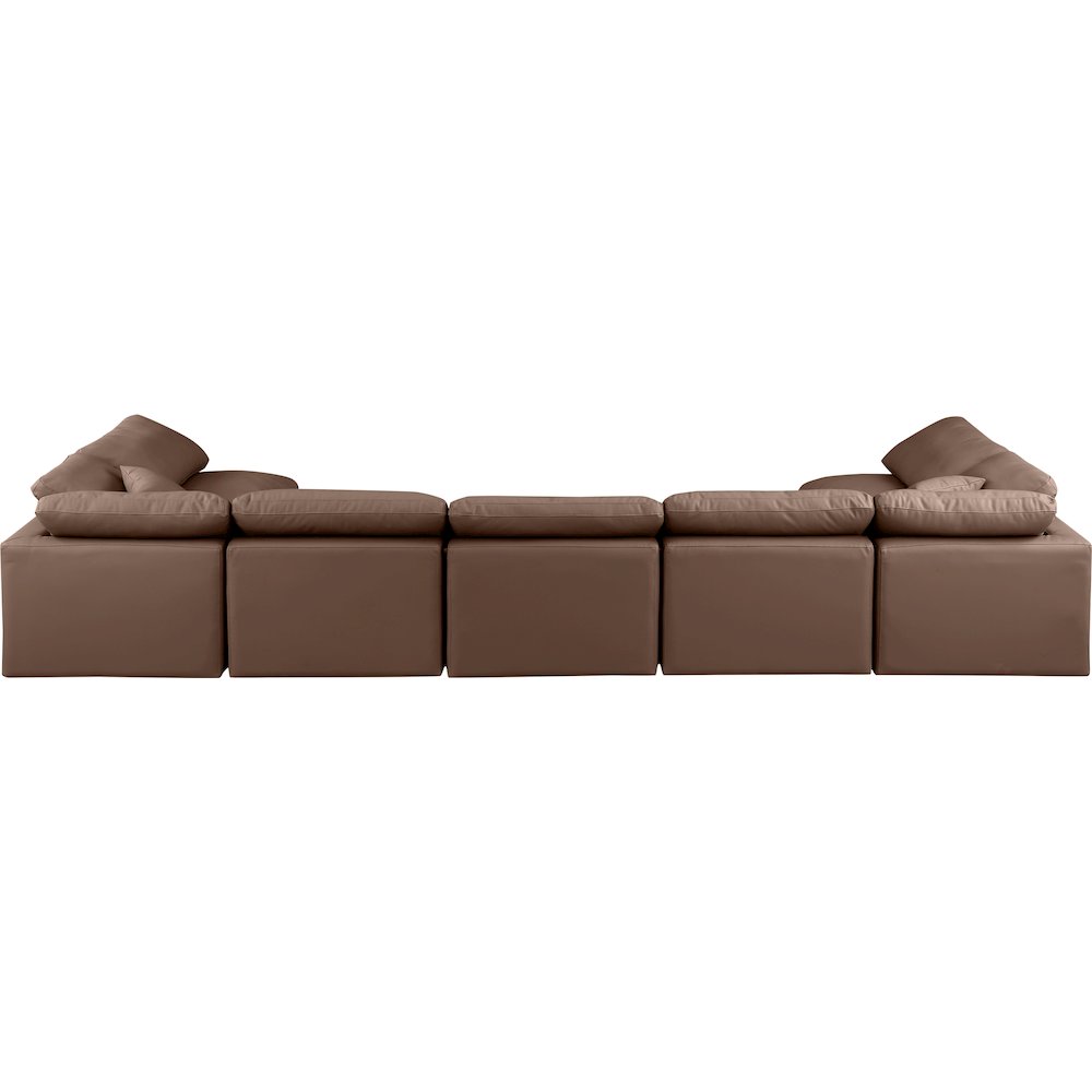 Indulge Brown Vegan Leather Modular Sectional