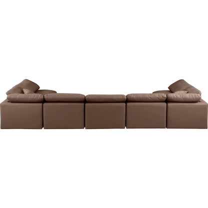 Indulge Brown Vegan Leather Modular Sectional