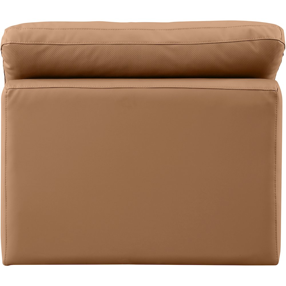 Indulge Cognac Vegan Leather Armless Chair