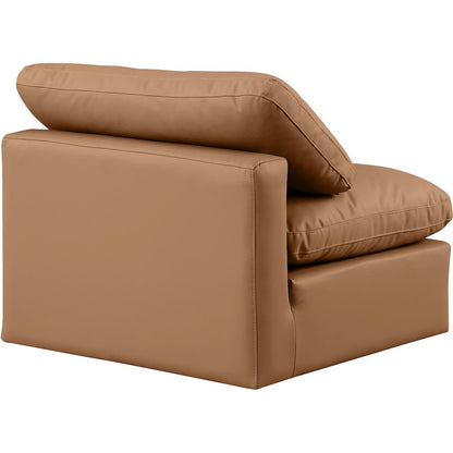 Indulge Cognac Vegan Leather Armless Chair