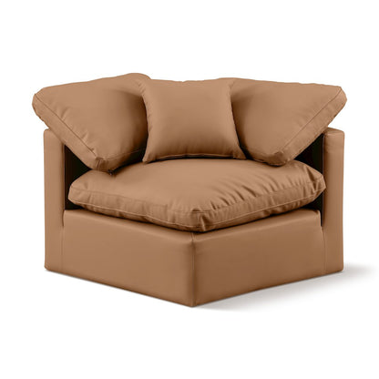 Indulge Cognac Vegan Leather Corner Chair