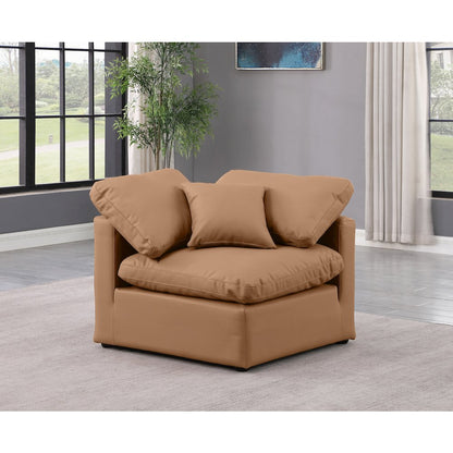 Indulge Cognac Vegan Leather Corner Chair