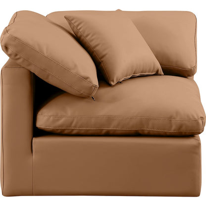 Indulge Cognac Vegan Leather Corner Chair