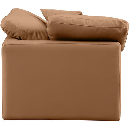 Indulge Cognac Vegan Leather Corner Chair