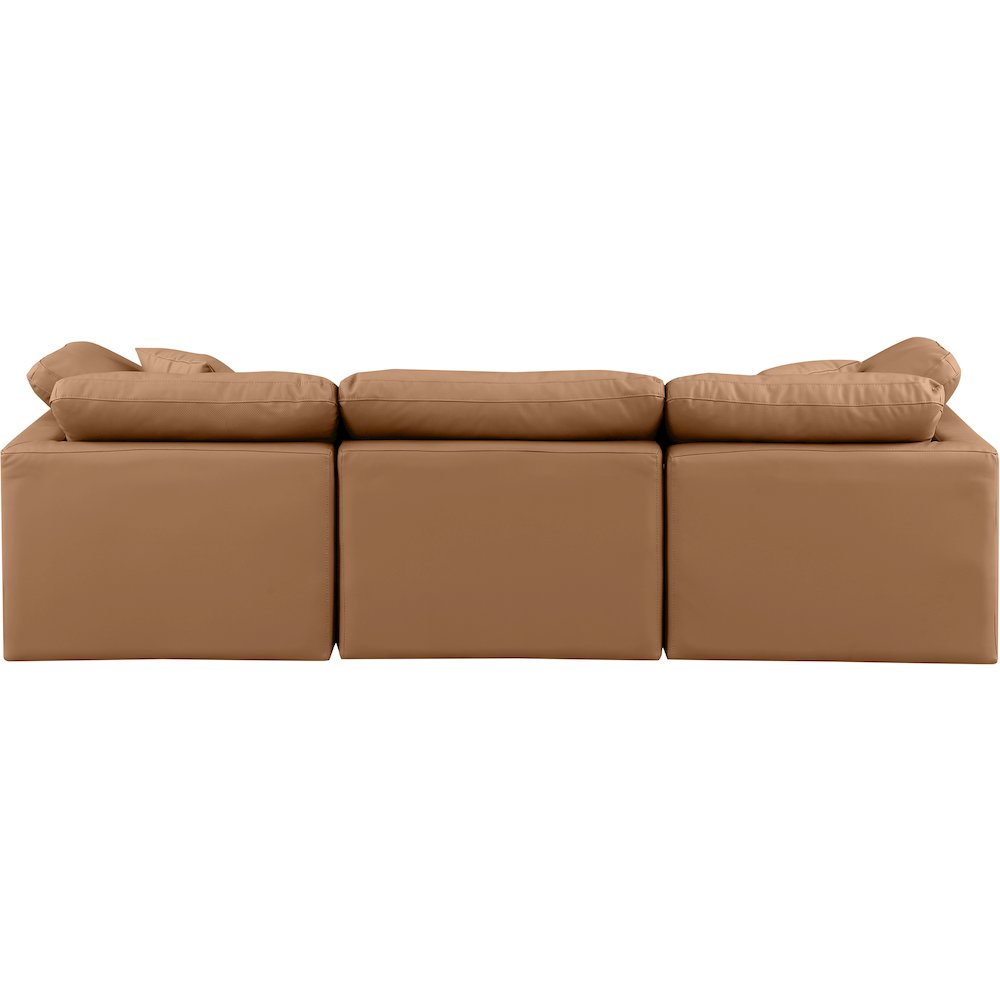 Indulge Cognac Vegan Leather Modular Sofa