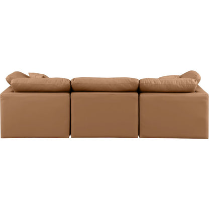 Indulge Cognac Vegan Leather Modular Sofa