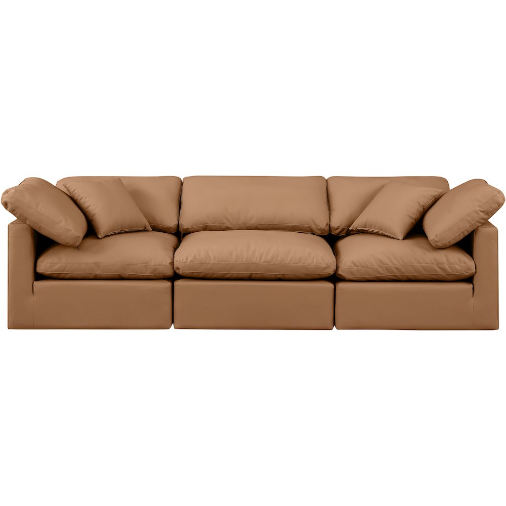 Indulge Cognac Vegan Leather Modular Sofa