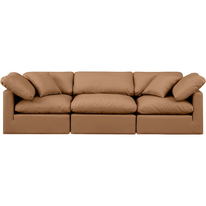 Indulge Cognac Vegan Leather Modular Sofa