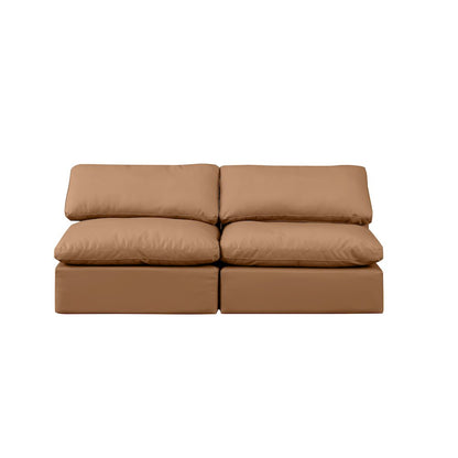 Indulge Cognac Vegan Leather Modular Sofa