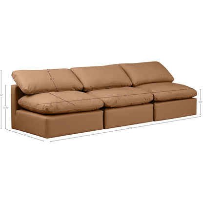 Indulge Cognac Vegan Leather Modular Sofa