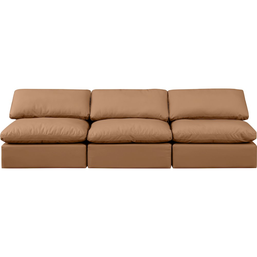 Indulge Cognac Vegan Leather Modular Sofa